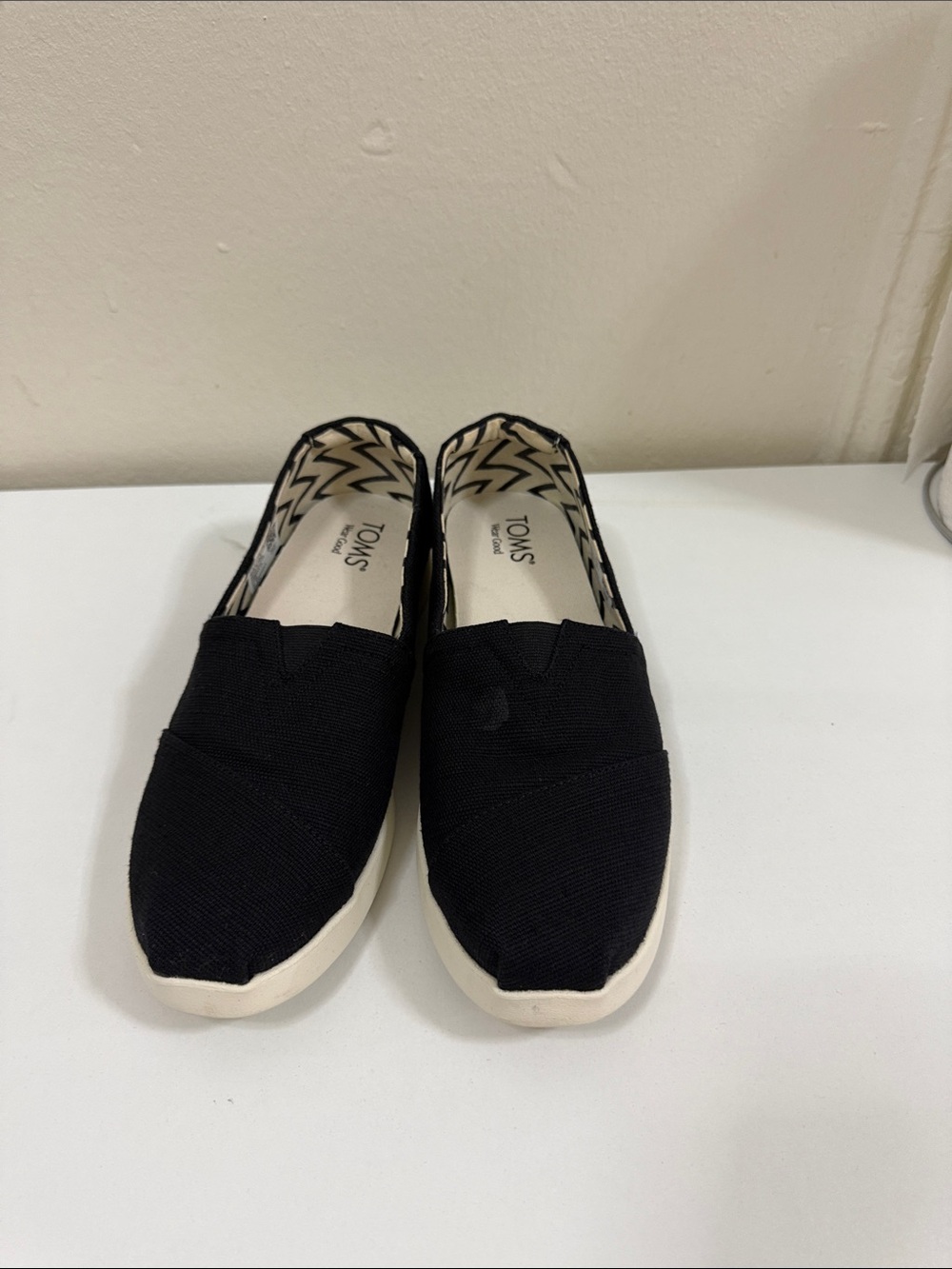 Toms Black Canvas Slip-On Flats